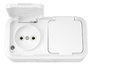Розетка для наружной установки ДВОЙНАЯ РА16-302, "Светоприбор" IP54