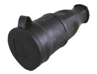 Розетка переносная с защитной крышкой каучуковая 230В, 2P+PE, 16A, IP44 (SBE-16-S07-R)