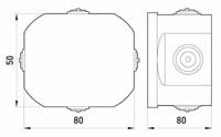 Монтажная коробка 4 ввода диаметр 80х50